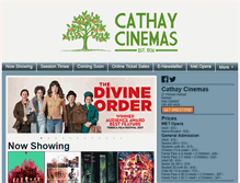 Tablet Screenshot of cathaycinemas.co.nz